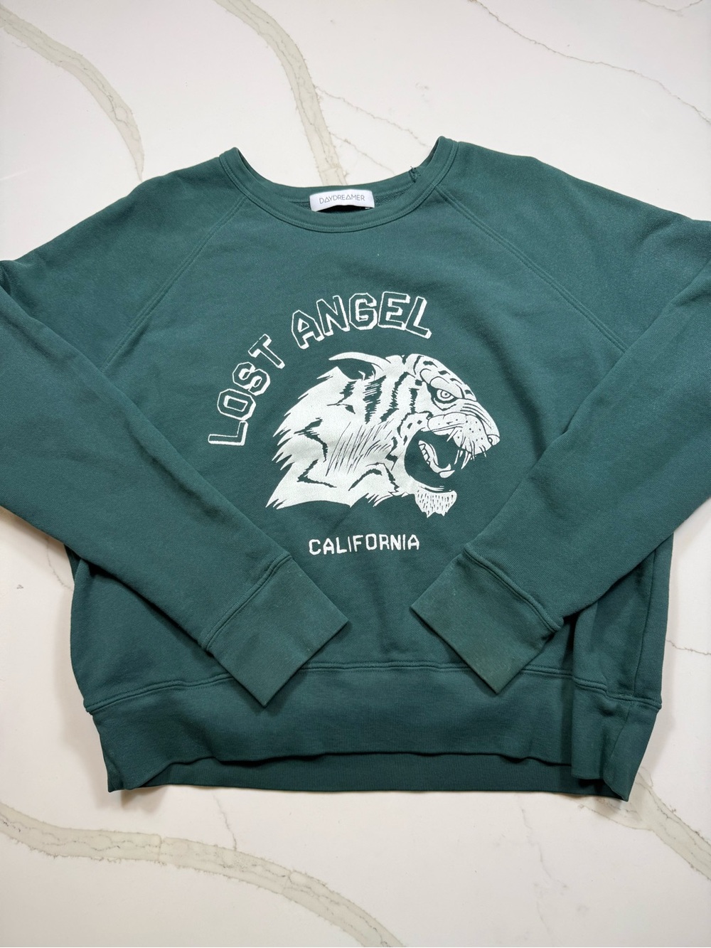 Daydreamer Forest Green 'Lost Angel' Tiger Crewneck Sweatshirt - Picture 2 of 6
